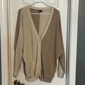 Two-toned “grandpa” cardigan